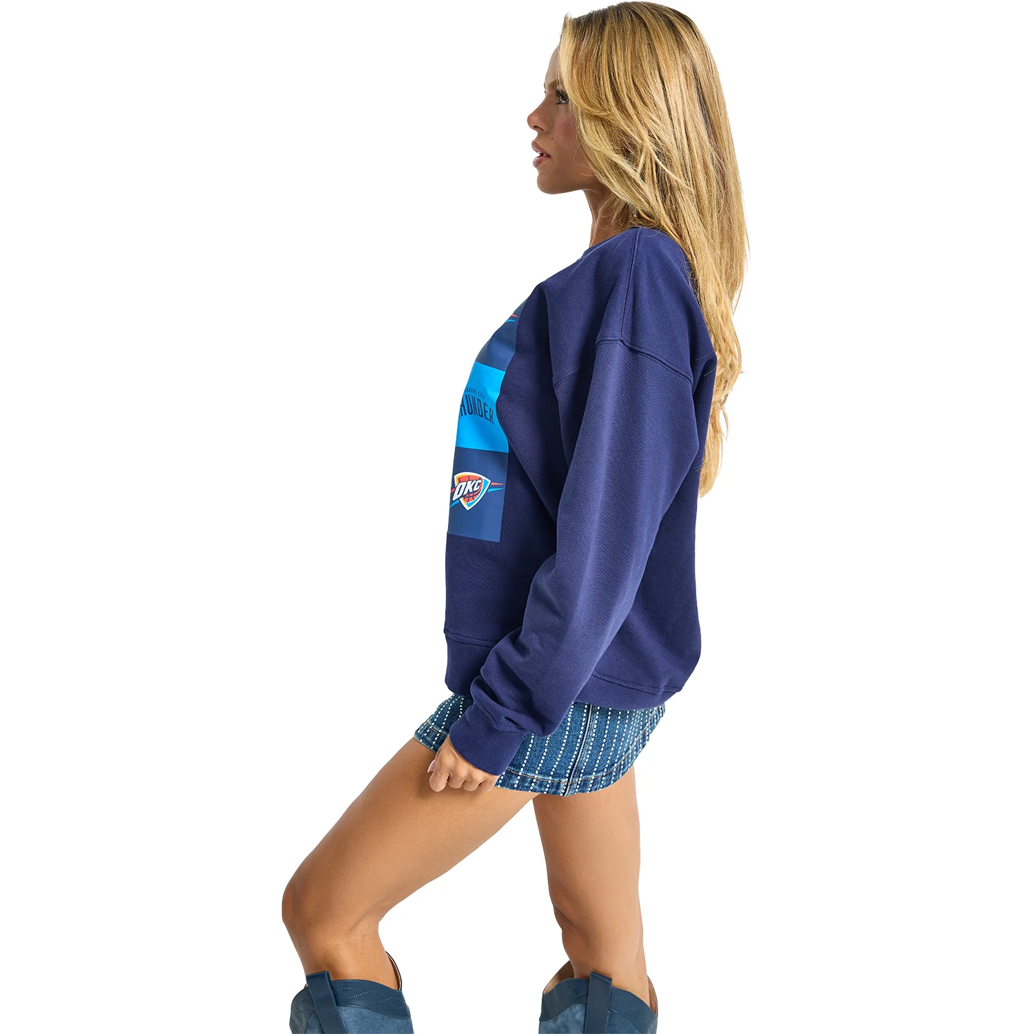 Ladies Oklahoma City Thunder Terez Technicolor Crewneck Sweatshirt