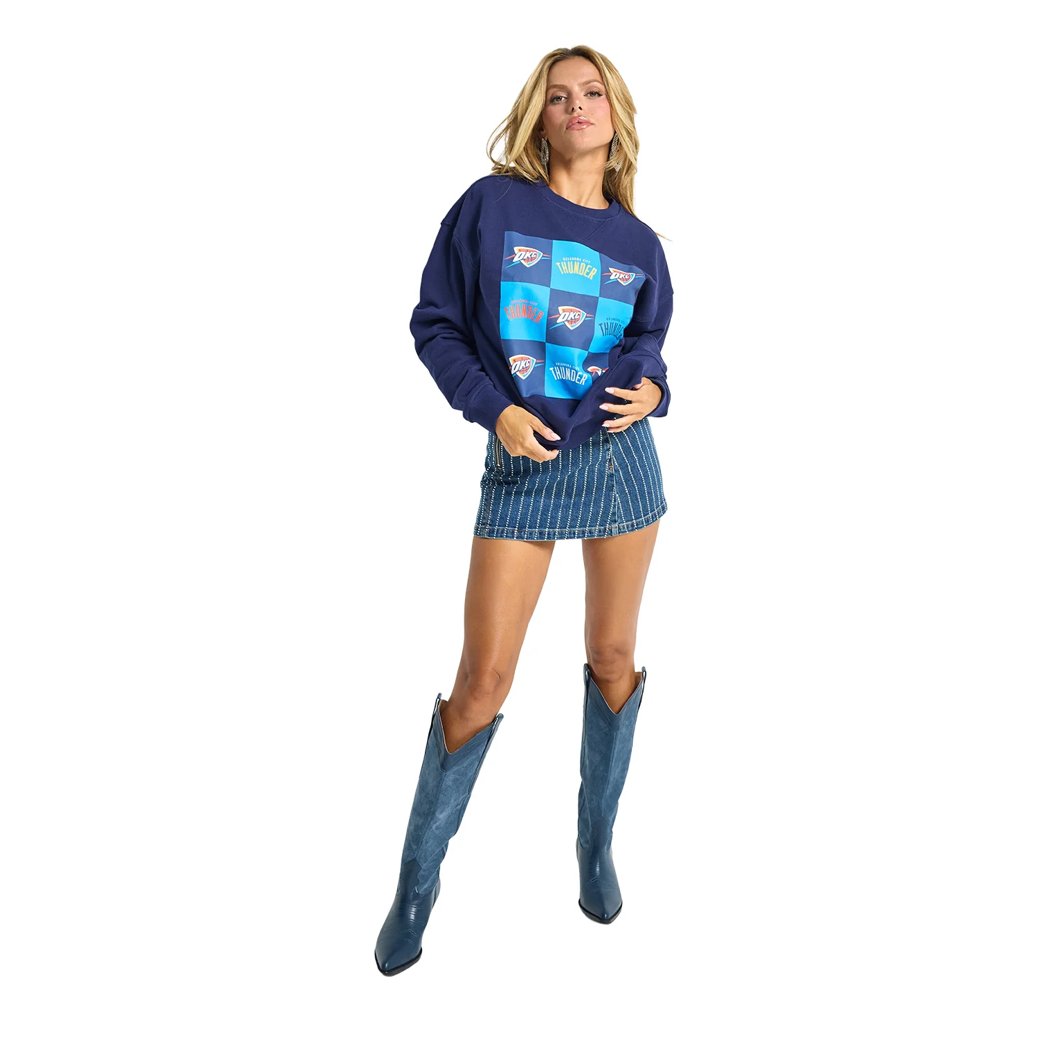 Ladies Oklahoma City Thunder Terez Technicolor Crewneck Sweatshirt