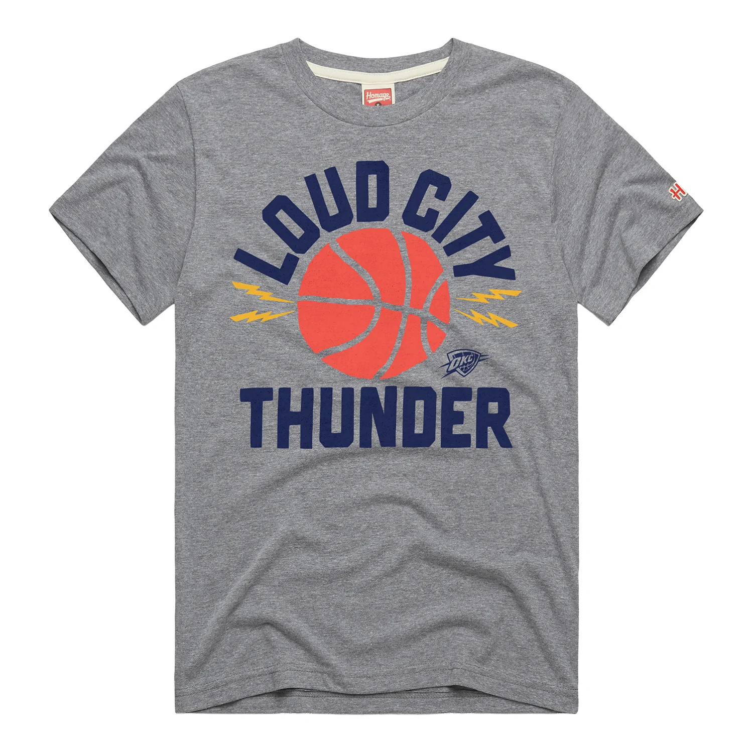 OKC THUNDER HOMAGE LOUD CITY GREY T-SHIRT