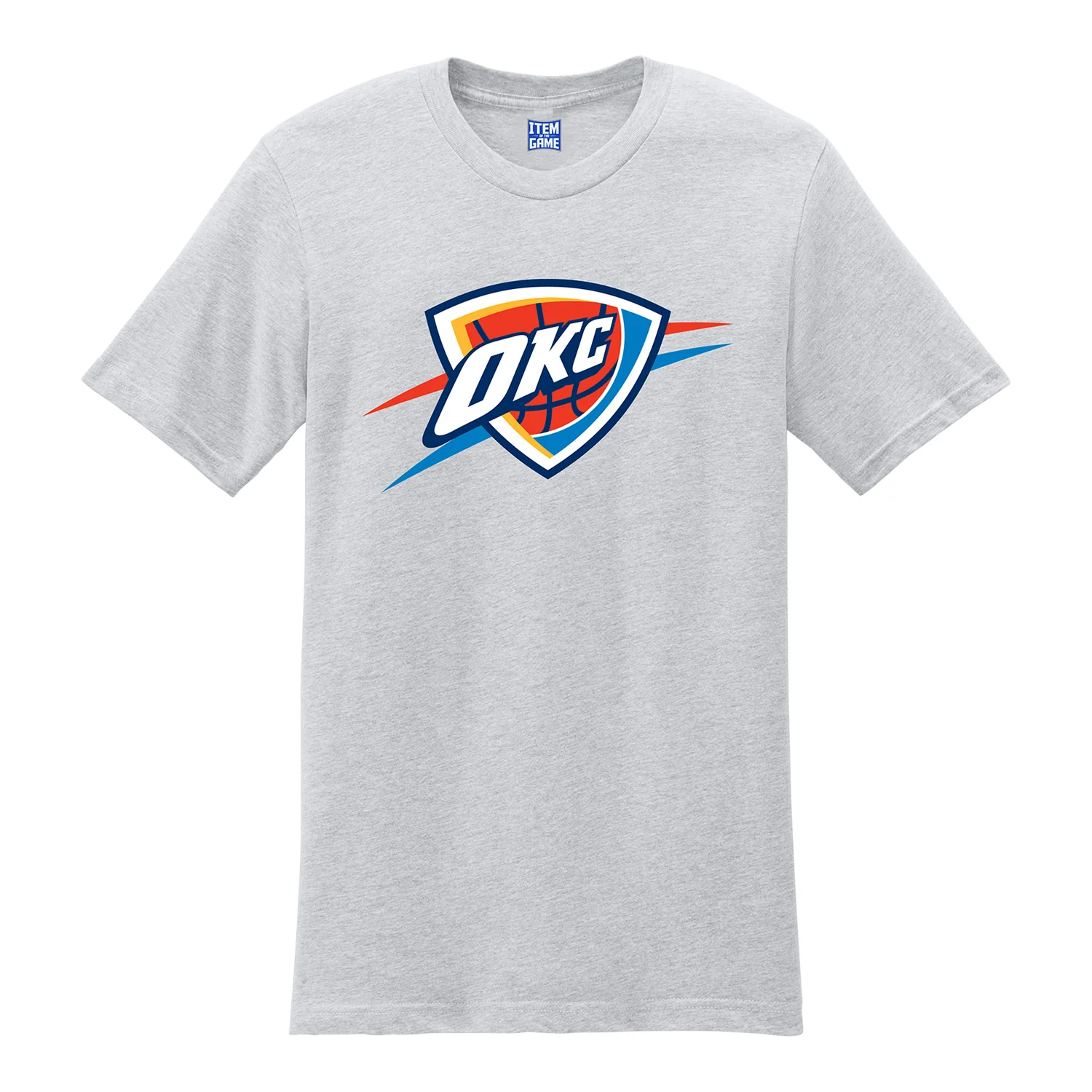 OKC THUNDER PRIMARY LOGO ASH GREY T-SHIRT