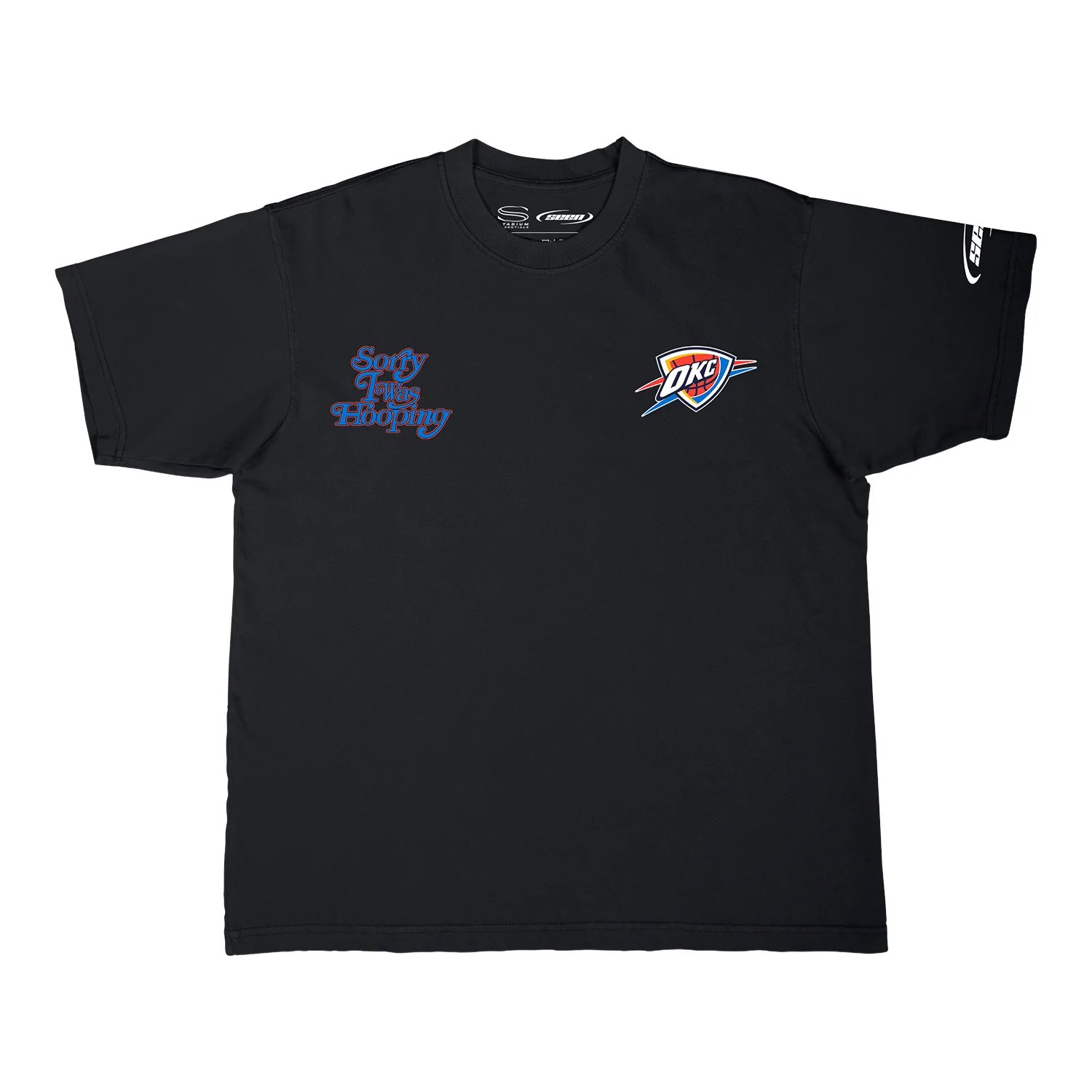 OKC THUNDER STADIUM ESSENTIALS 2025 SORRY I WAS HOOPING T-SHIRT