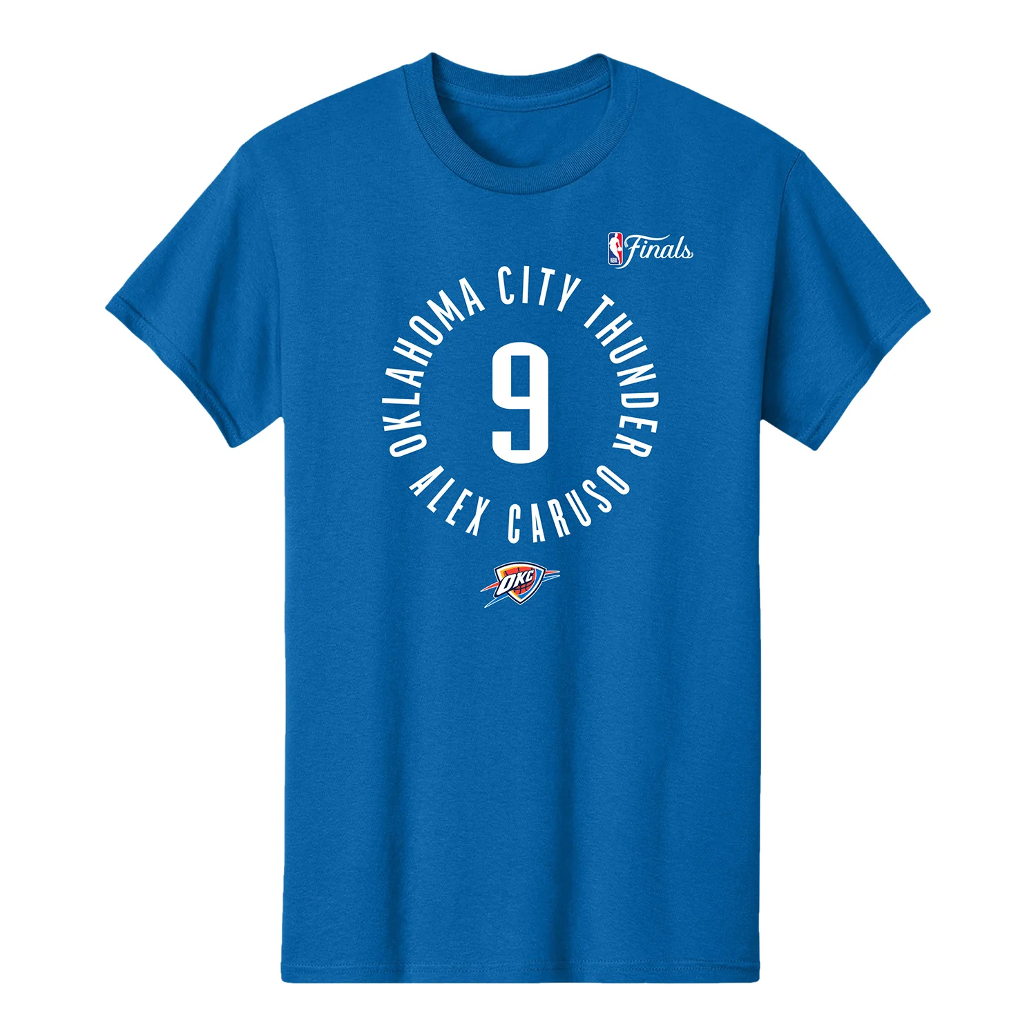 OKC THUNDER ALEX CARUSO CIRCLE NBA FINALS N&N T-SHIRT