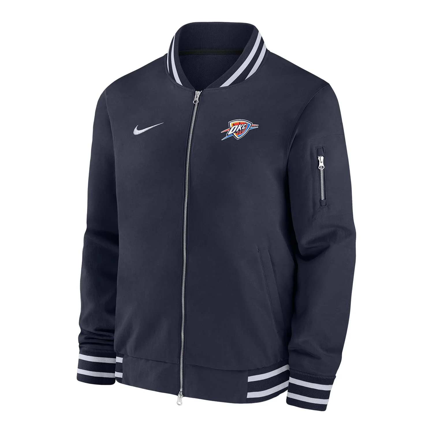 OKC THUNDER NIKE RIBBED BOMBER JACKET