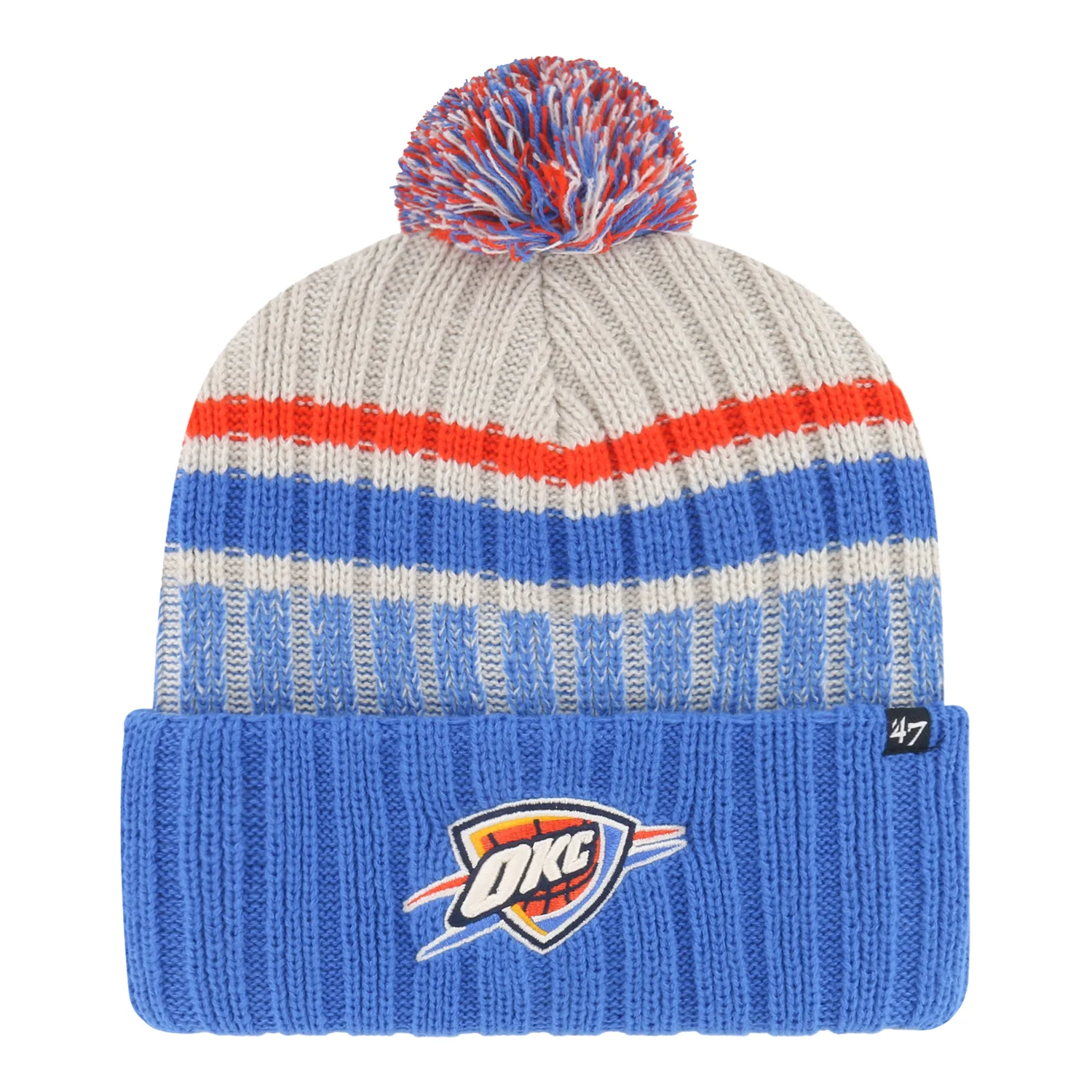 1906-okc-thunder-47-brand-long-range-pom-knit-1.webp OKC THUNDER 47 BRAND LONG RANGE POM KNIT