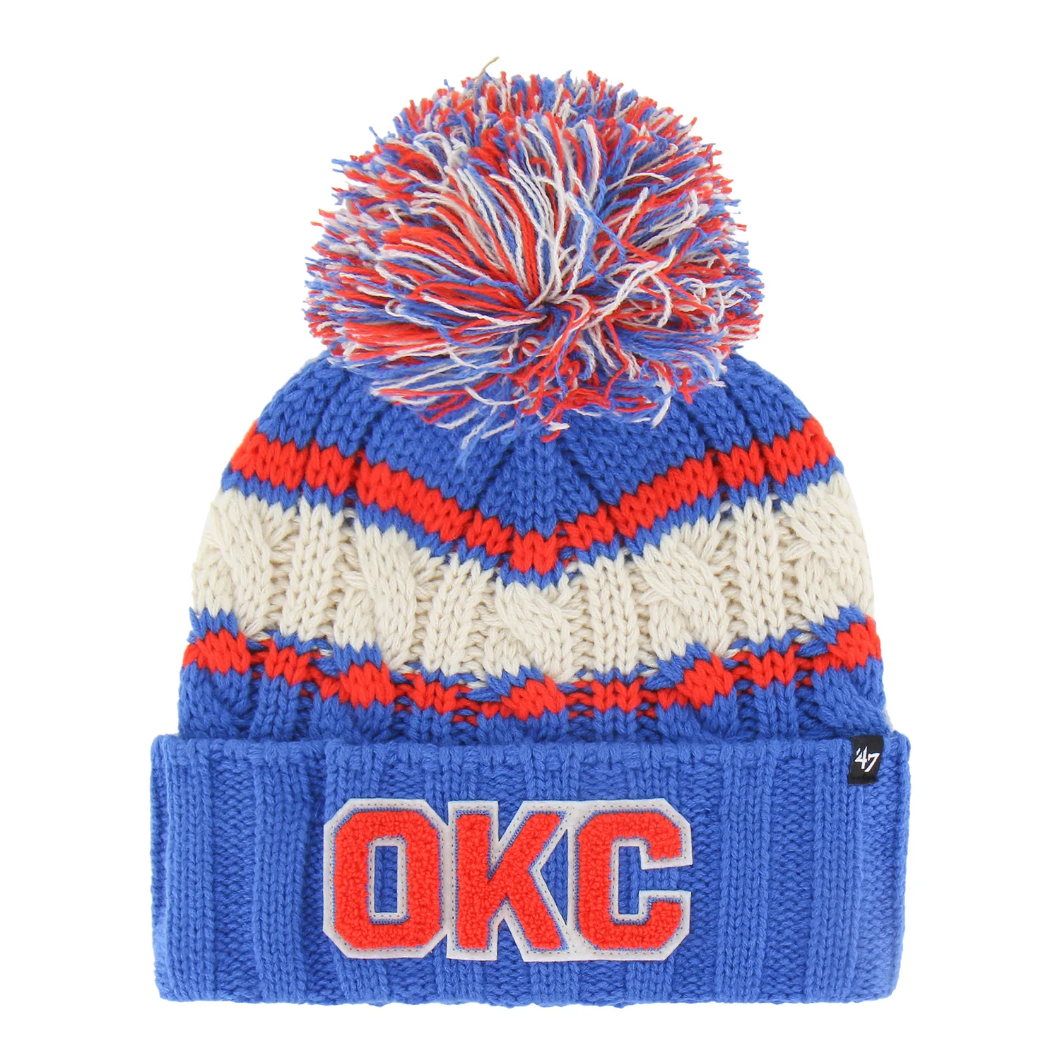 1909-okc-thunder-47-brand-emma-cuff-pom-knit-1.webp OKC THUNDER 47 BRAND EMMA CUFF POM KNIT
