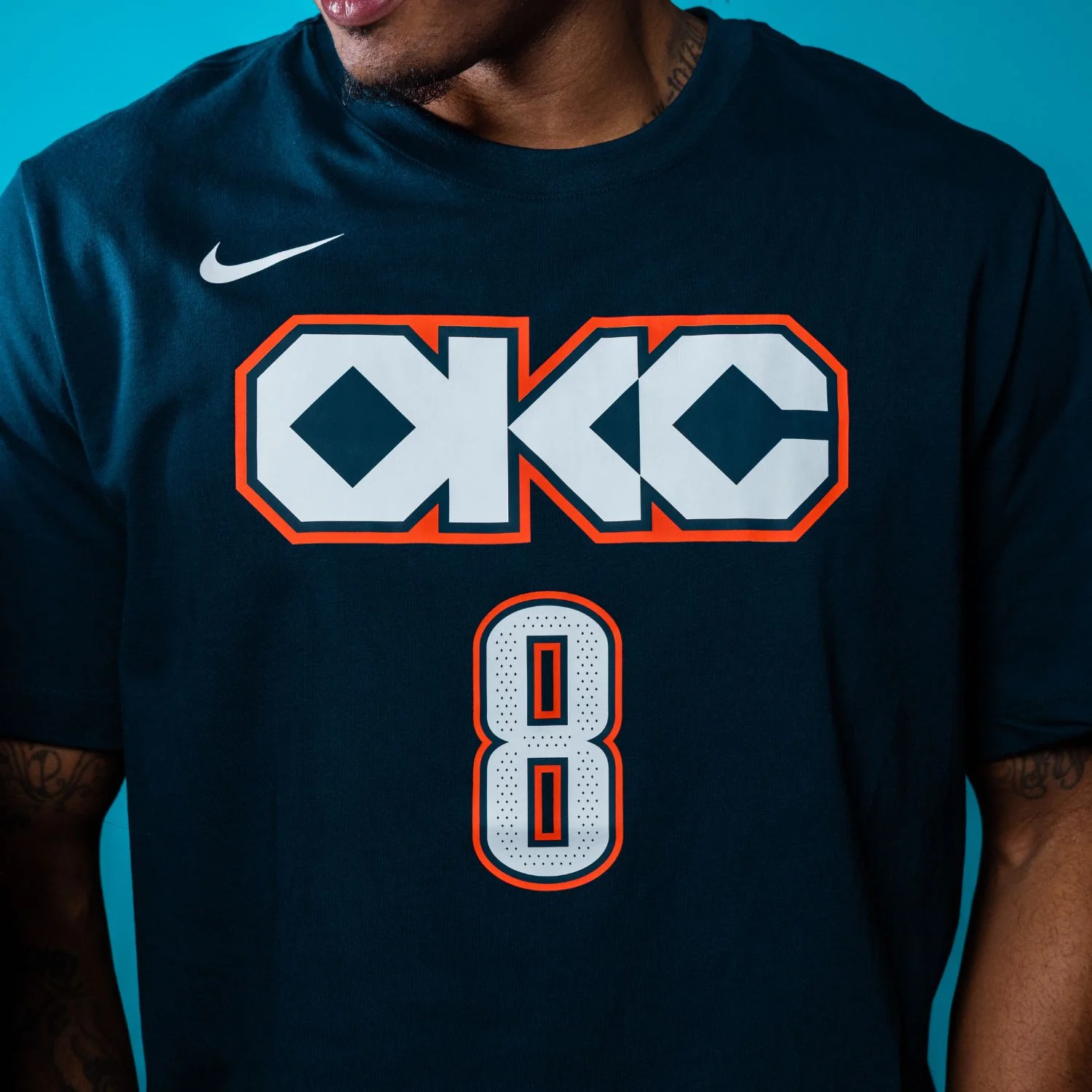 2025-26 CITY EDITION OKC THUNDER NIKE JALEN WILLIAMS #8 N&N T-SHIRT