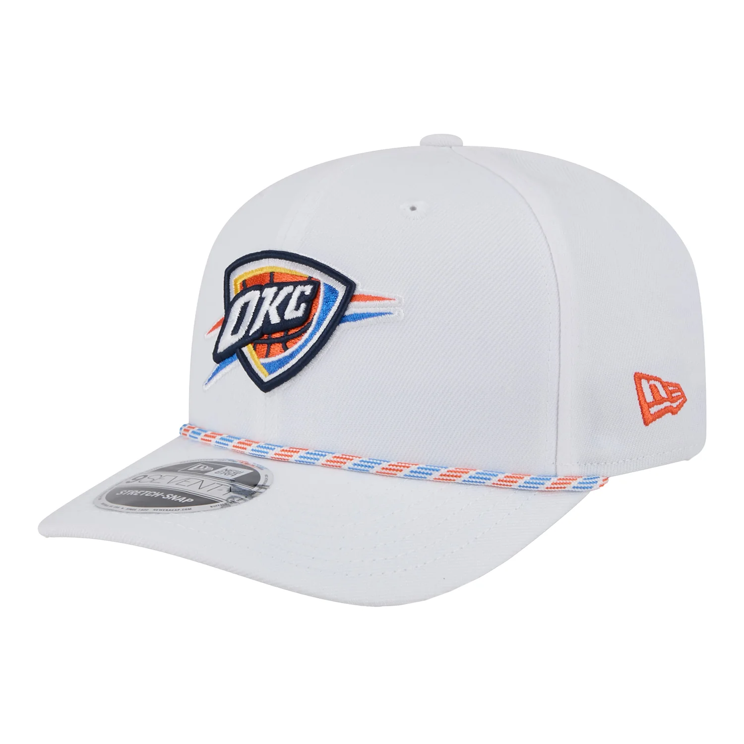 OKLAHOMA CITY THUNDER NEW ERA 970 STRETCH SNAP ROPE WHITE SNAPBACK