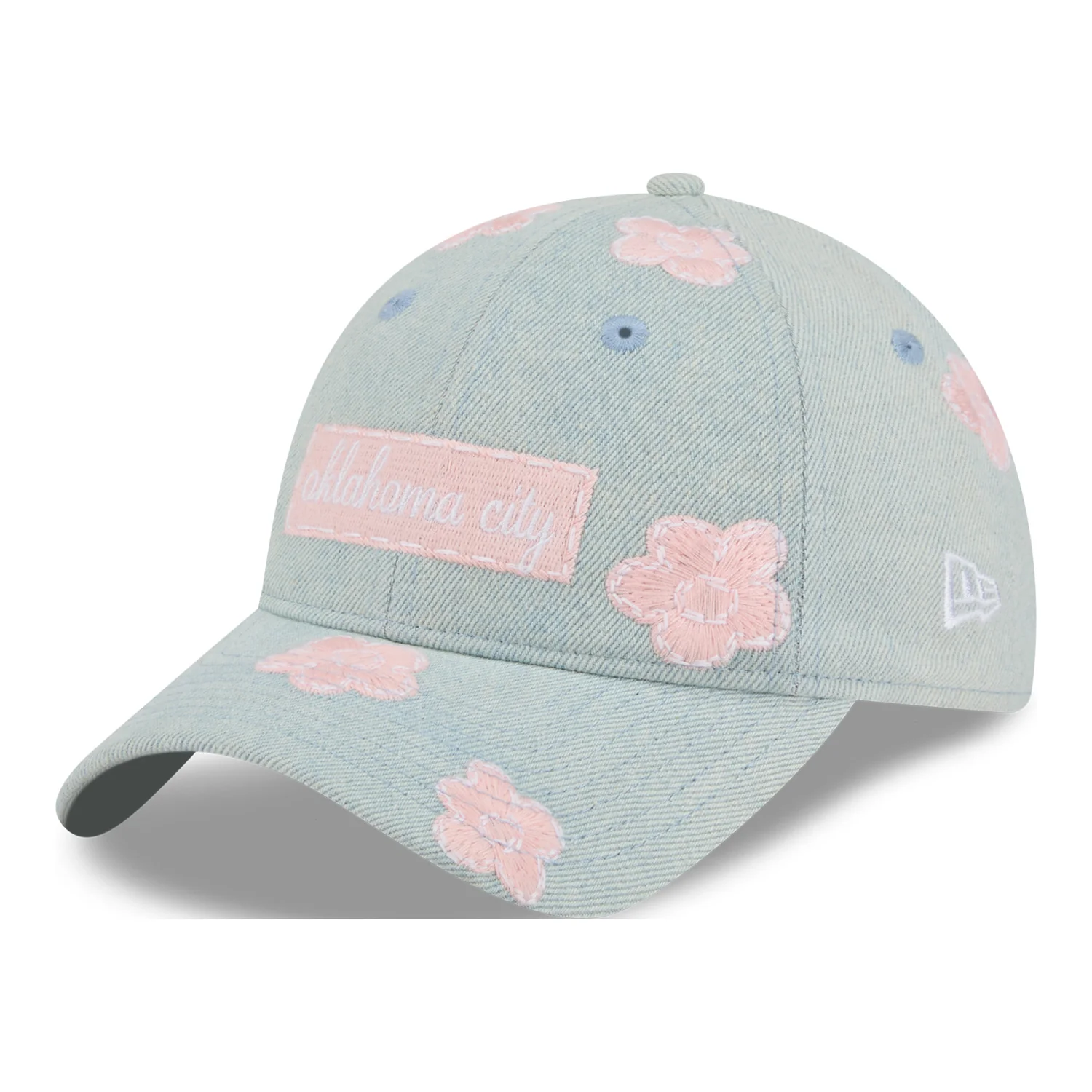 GIRLS OKC THUNDER NEW ERA 920 FLORAL DENIM HAT