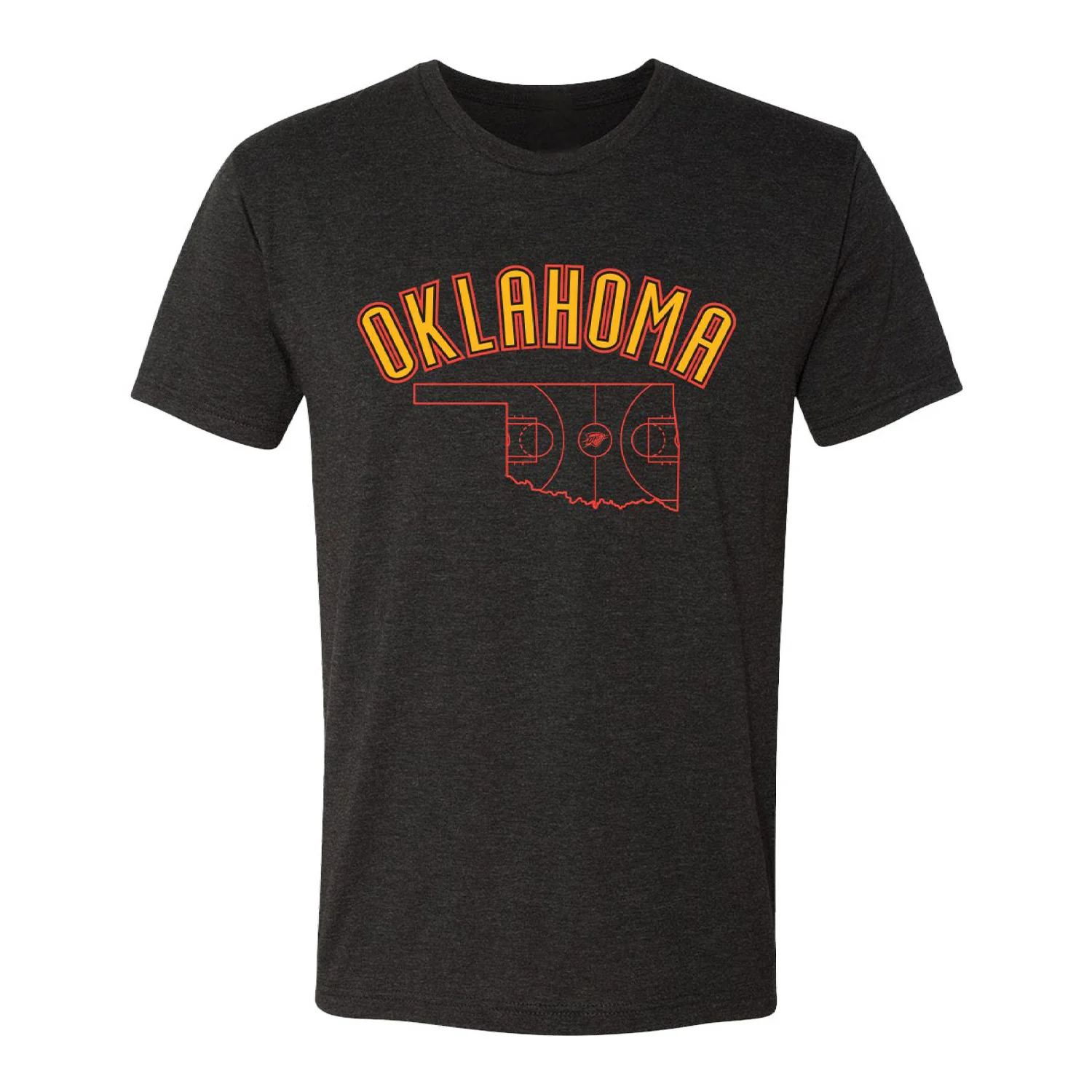 2024-25 OKC THUNDER CITY EDITION STATE BASKETBALL COURT T-SHIRT