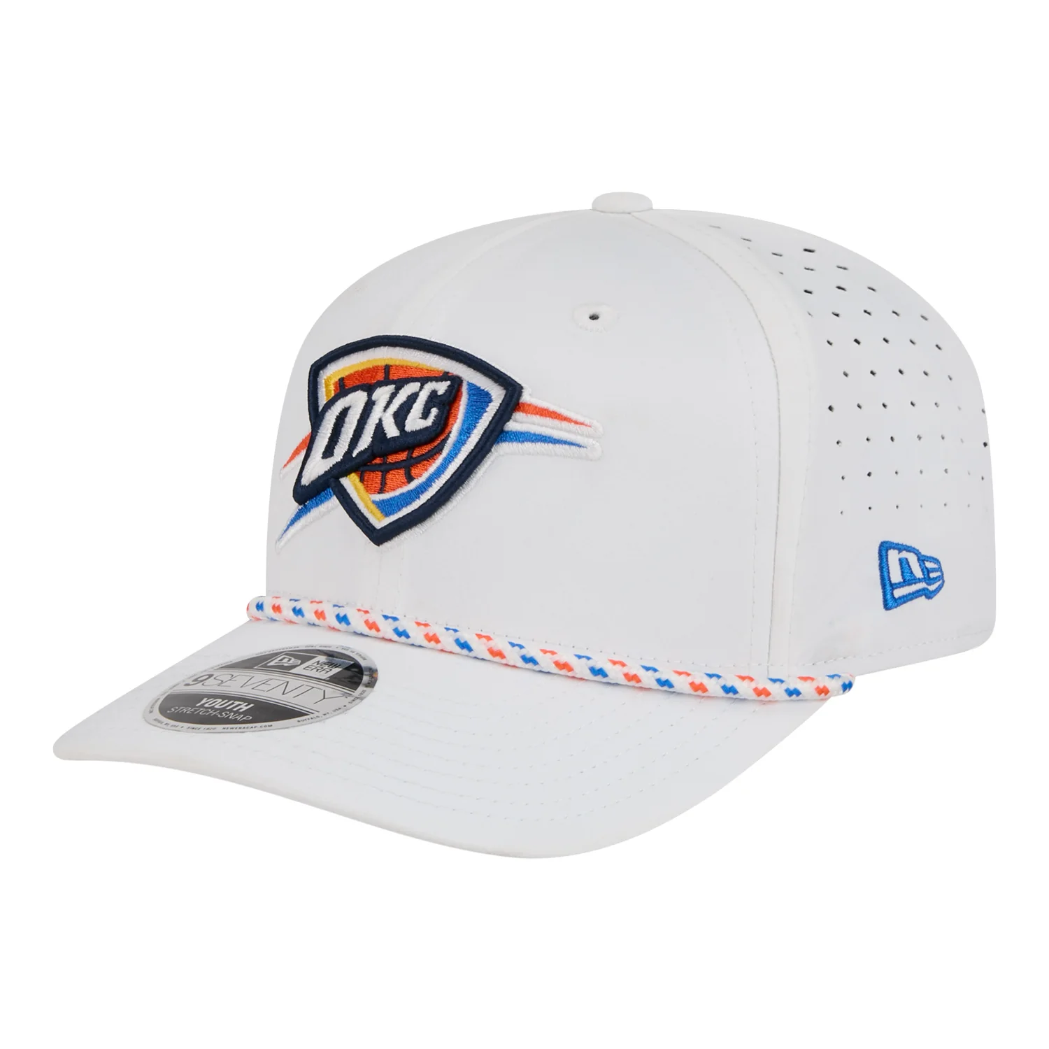 Toddler OKC Thunder New Era 9Seventy Stretch Snap Rope White Hat
