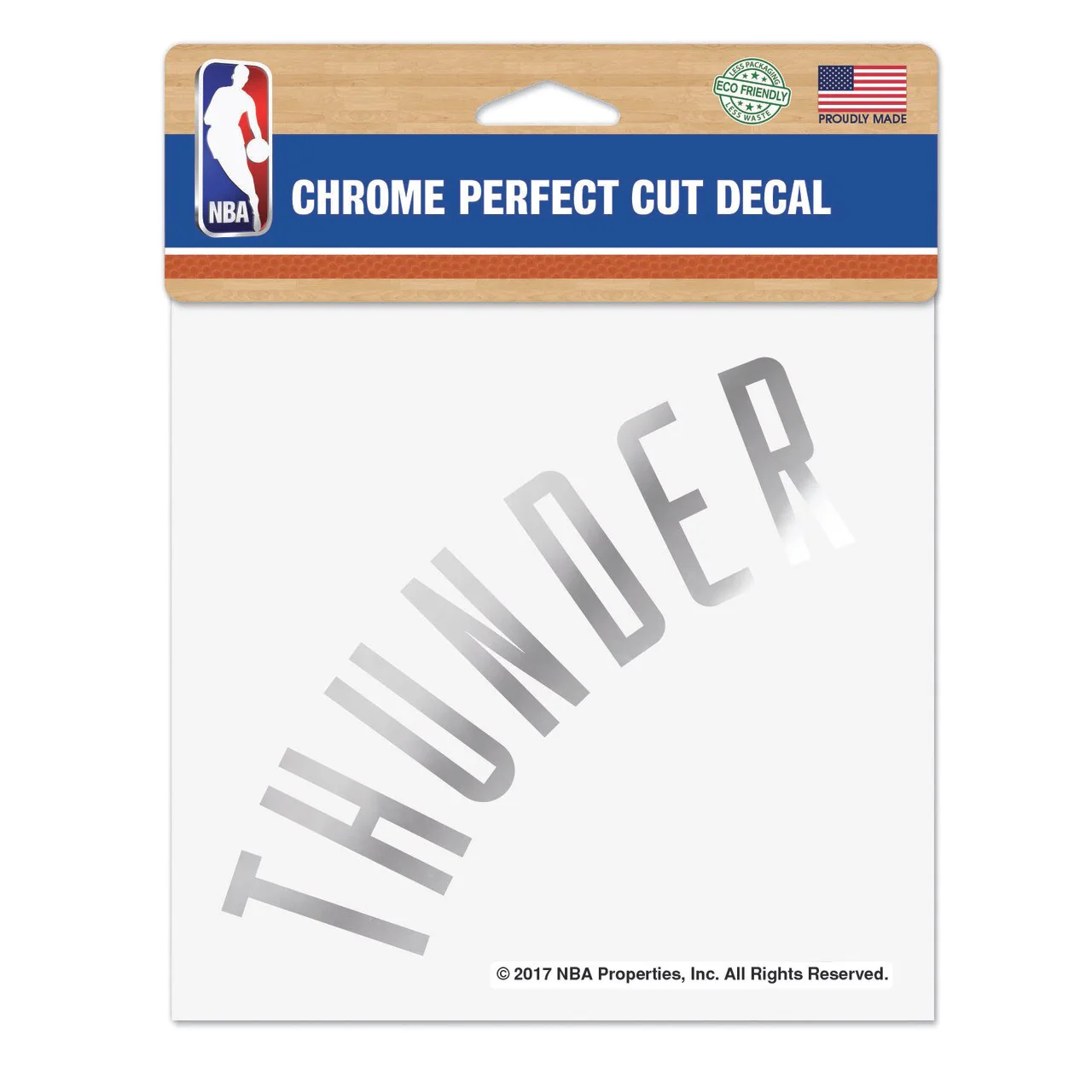 OKLAHOMA CITY THUNDER 6X6 CHROME WORDMARK DECAL
