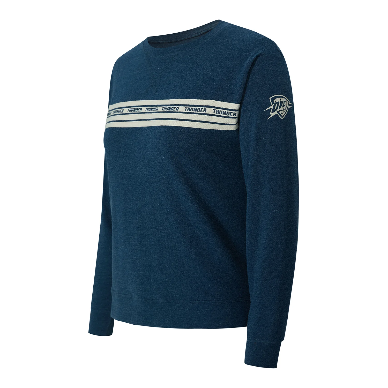 Ladies OKC Thunder Concepts Sport Birch Stripe Long Sleeve T-Shirt