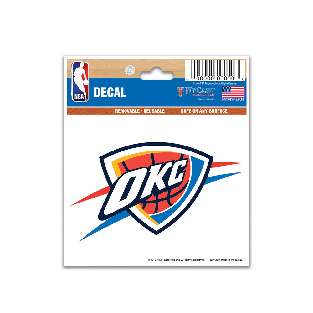 OKC THUNDER 3x4 MULTI USE DECAL