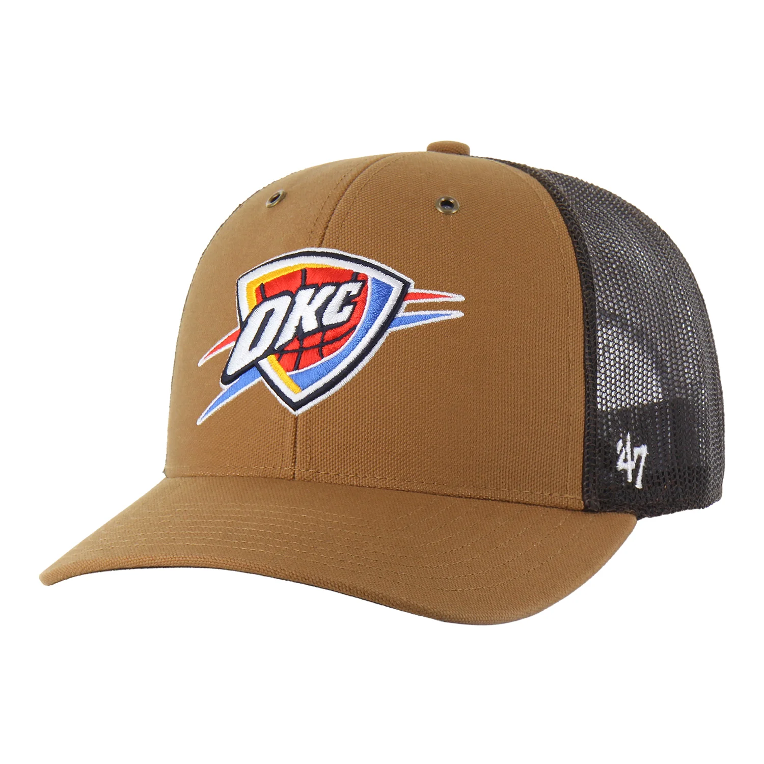 OKC THUNDER 47 BRAND CARHARTT BROWN TRUCKER