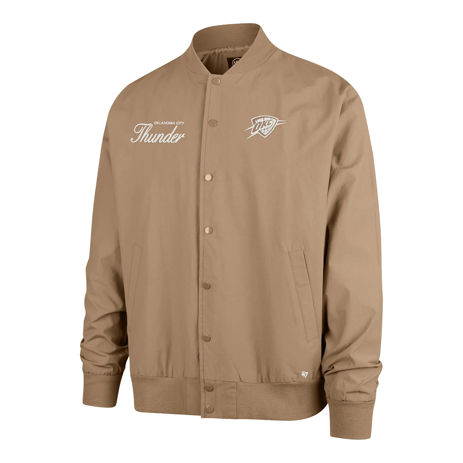 OKC THUNDER 47 BRAND FOUNDATION TWILL BOMBER JACKET
