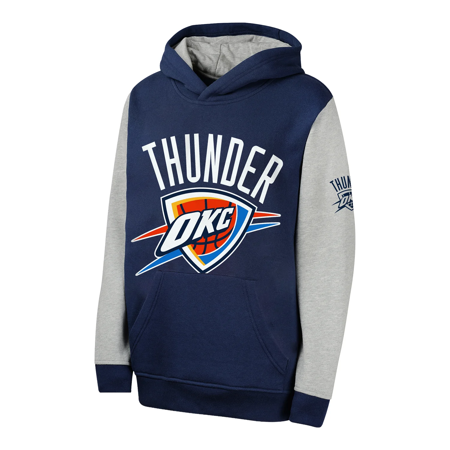 Youth Oklahoma City Thunder Outerstuff Fair Catch Fleece Hooded Sweatshirt