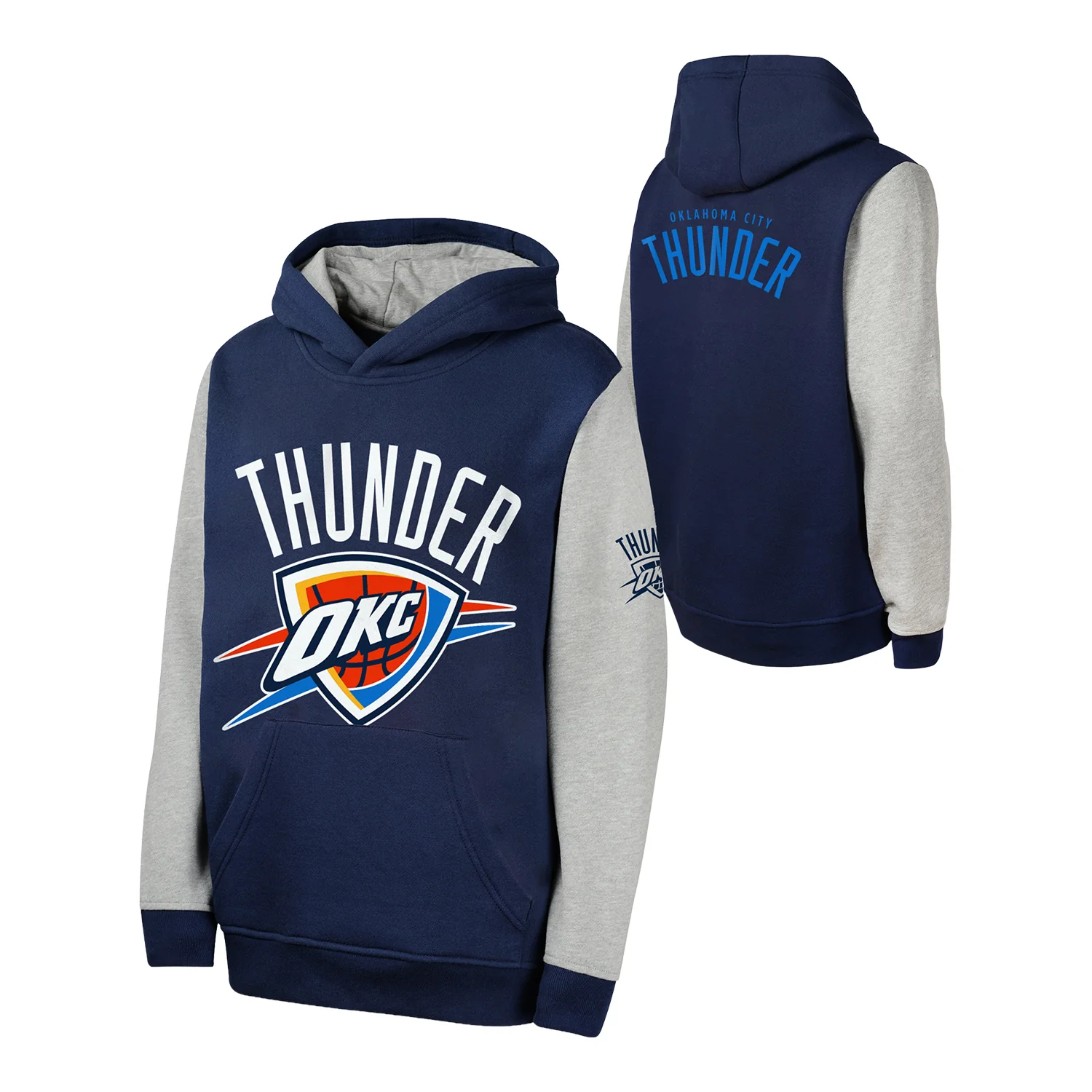 Youth Oklahoma City Thunder Outerstuff Fair Catch Fleece Hooded Sweatshirt