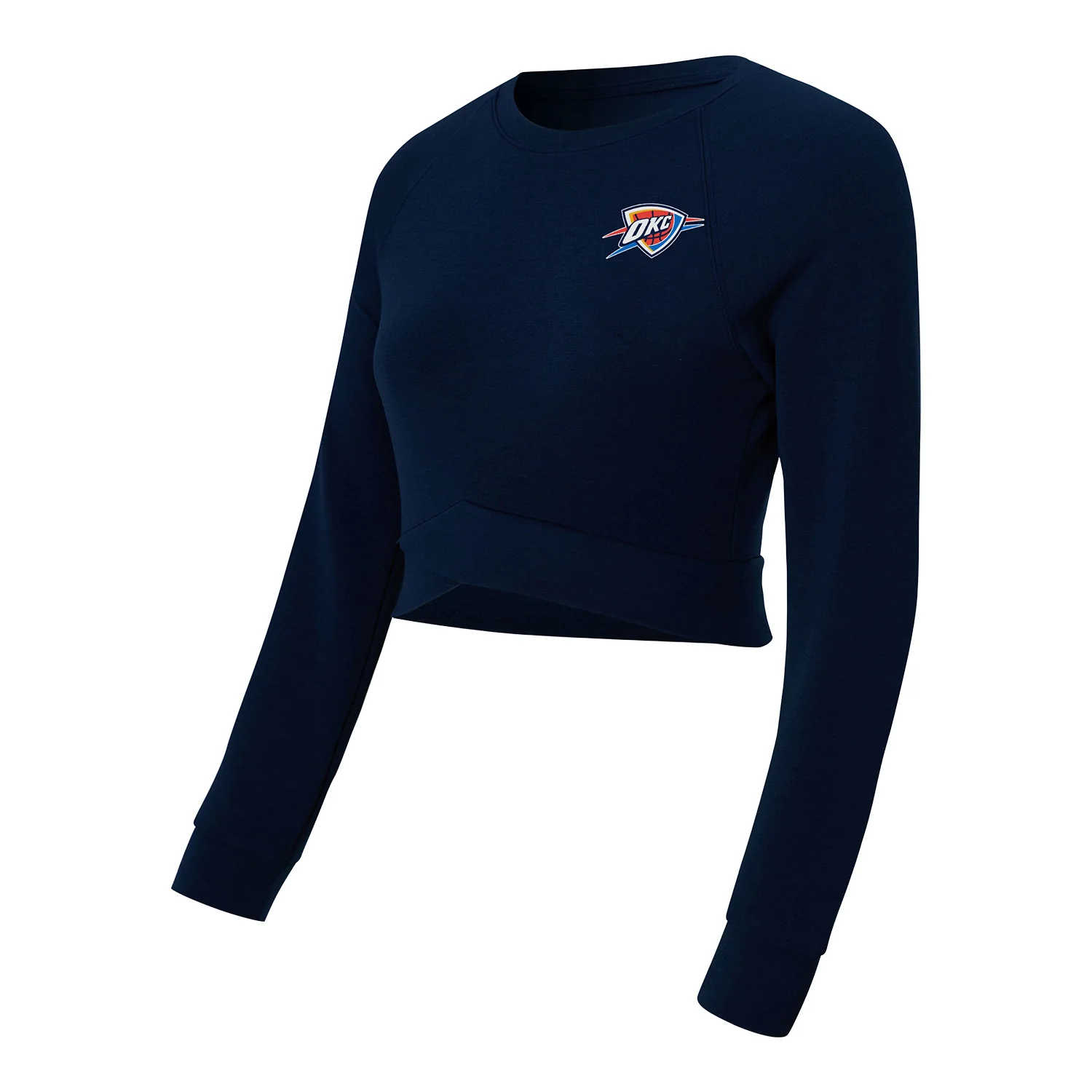 Ladies OKC Thunder Concepts Sport Palisade Cropped Long Sleeve T-Shirt