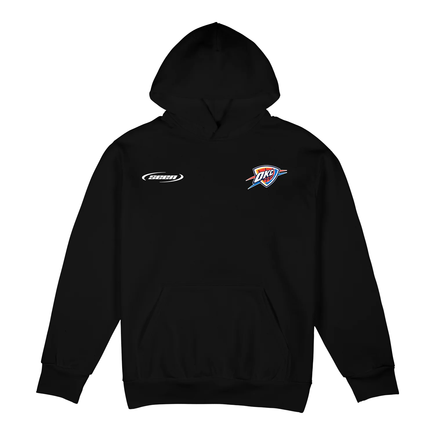OKC THUNDER STADIUM ESSENTIALS 2025 SORRY I WAS HOOPING HOODED SWEATSHIRT