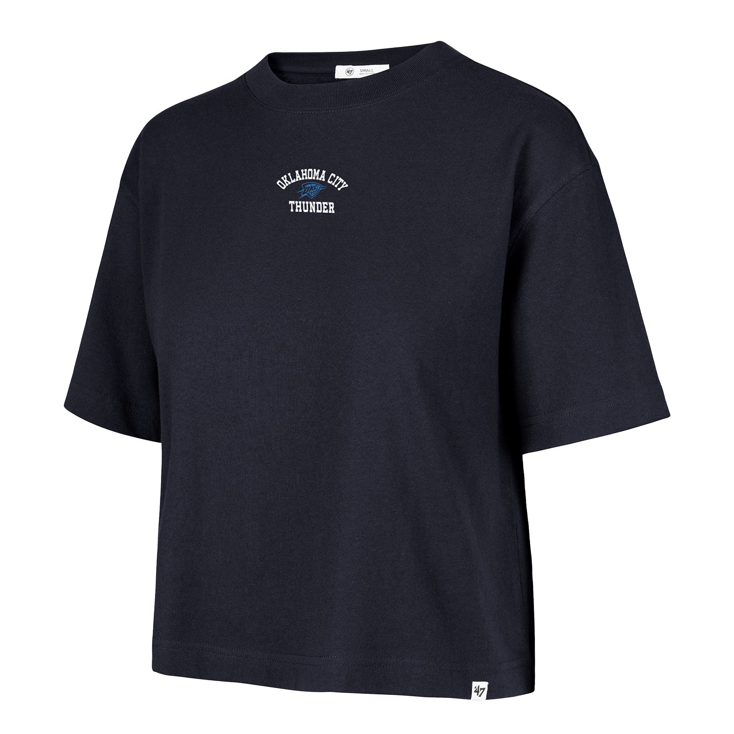 368-ladies-okc-thunder-47-brand-micro-logo-crop-t-shirt-1.jpg Ladies OKC Thunder 47 Brand Micro Logo Crop T-Shirt