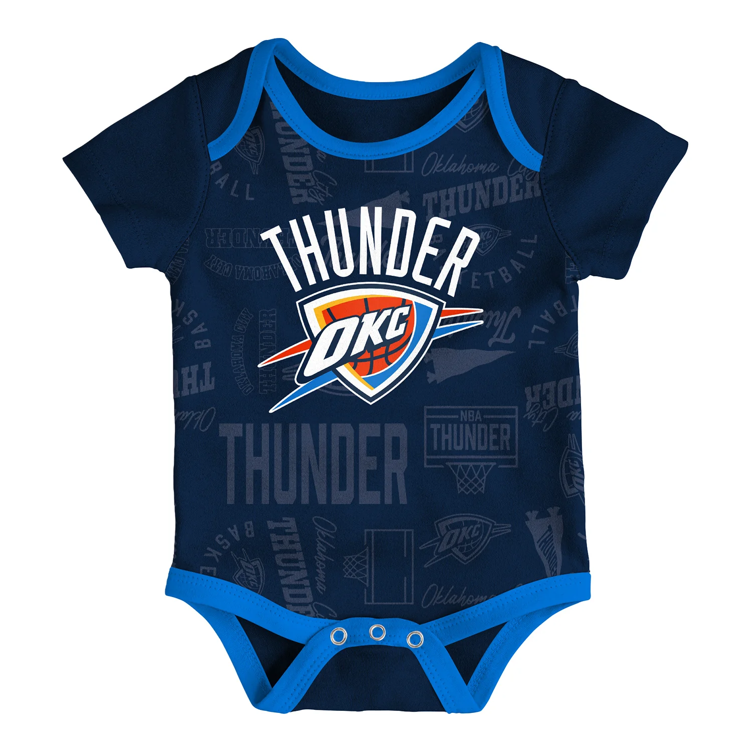 Infant Oklahoma City Thunder 3Pk Assortment of Blue, White and Navy Onesies