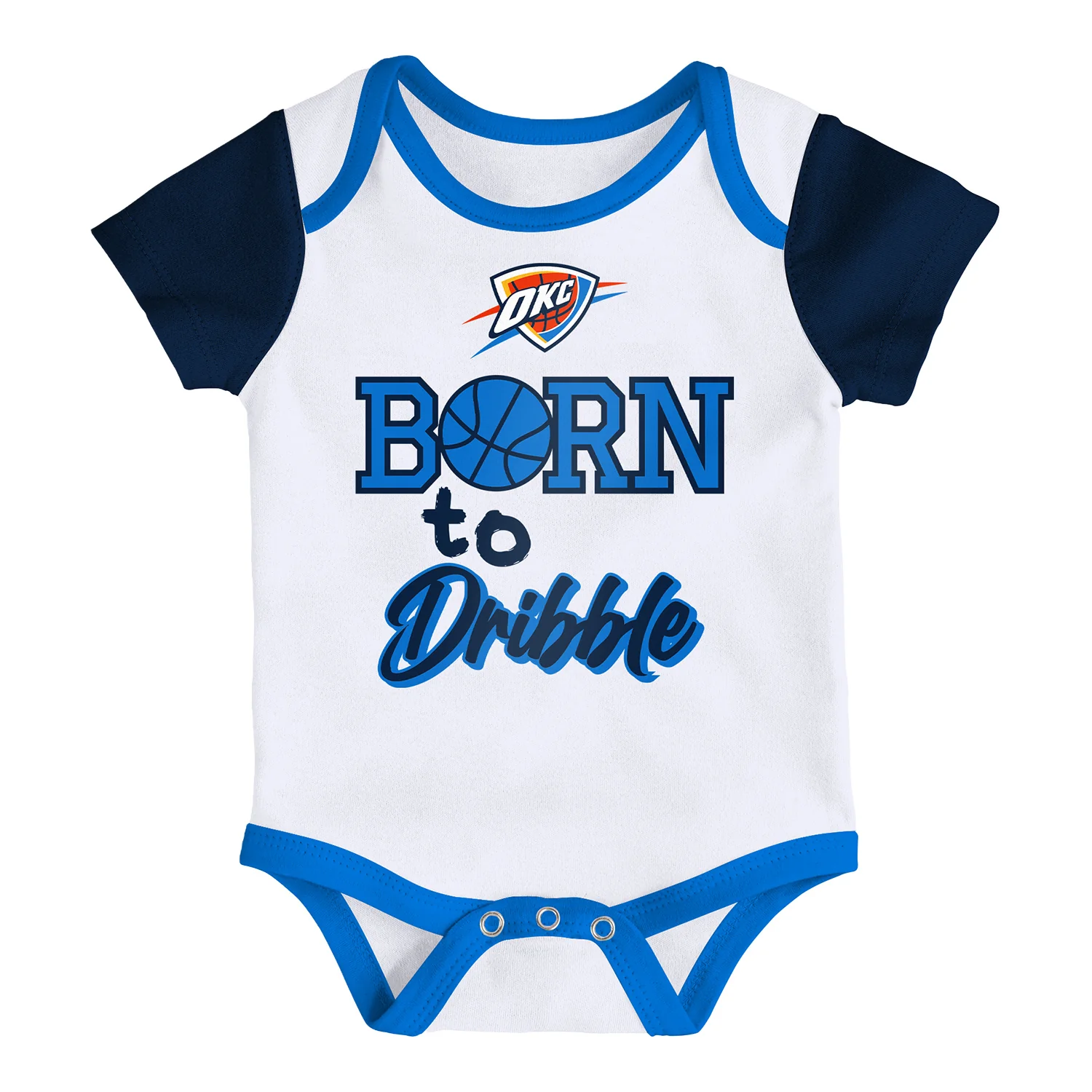 Infant Oklahoma City Thunder 3Pk Assortment of Blue, White and Navy Onesies