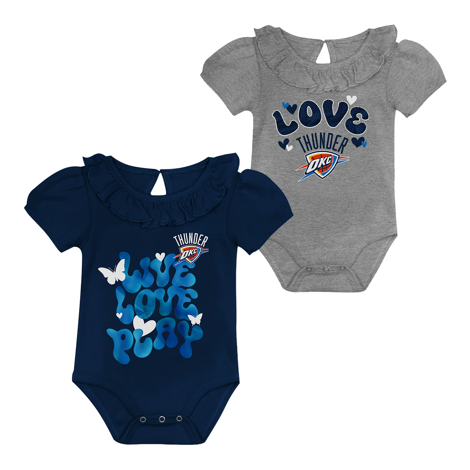 Infant OKC Thunder Outerstuff Hop Base 2-Pack Onesie Set